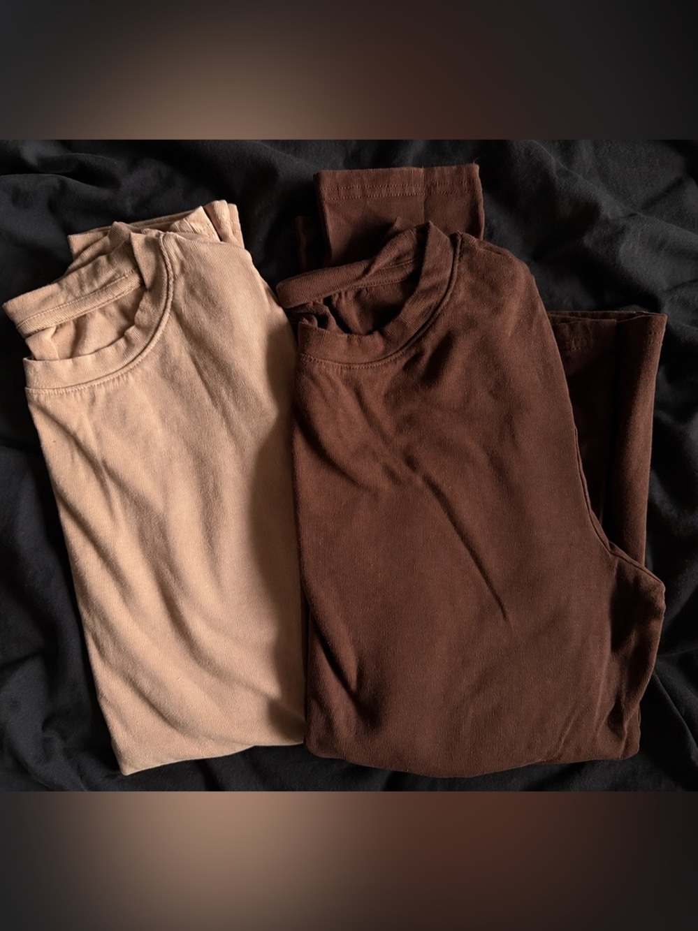 Long Sleeve Tops in Brown & Beige